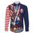 French American Heritage Month Family Matching Off Shoulder Maxi Dress and Hawaiian Shirt Gallic Rooster And Bald Eagle