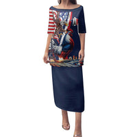 French American Heritage Month Family Matching Puletasi and Hawaiian Shirt Gallic Rooster And Bald Eagle