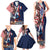 French American Heritage Month Family Matching Tank Maxi Dress and Hawaiian Shirt Gallic Rooster And Bald Eagle