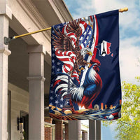 French American Heritage Month Garden Flag Gallic Rooster And Bald Eagle