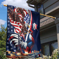 French American Heritage Month Garden Flag Gallic Rooster And Bald Eagle