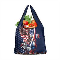 French American Heritage Month Grocery Bag Gallic Rooster And Bald Eagle