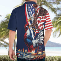 French American Heritage Month Hawaiian Shirt Gallic Rooster And Bald Eagle