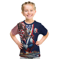 French American Heritage Month Kid T Shirt Gallic Rooster And Bald Eagle