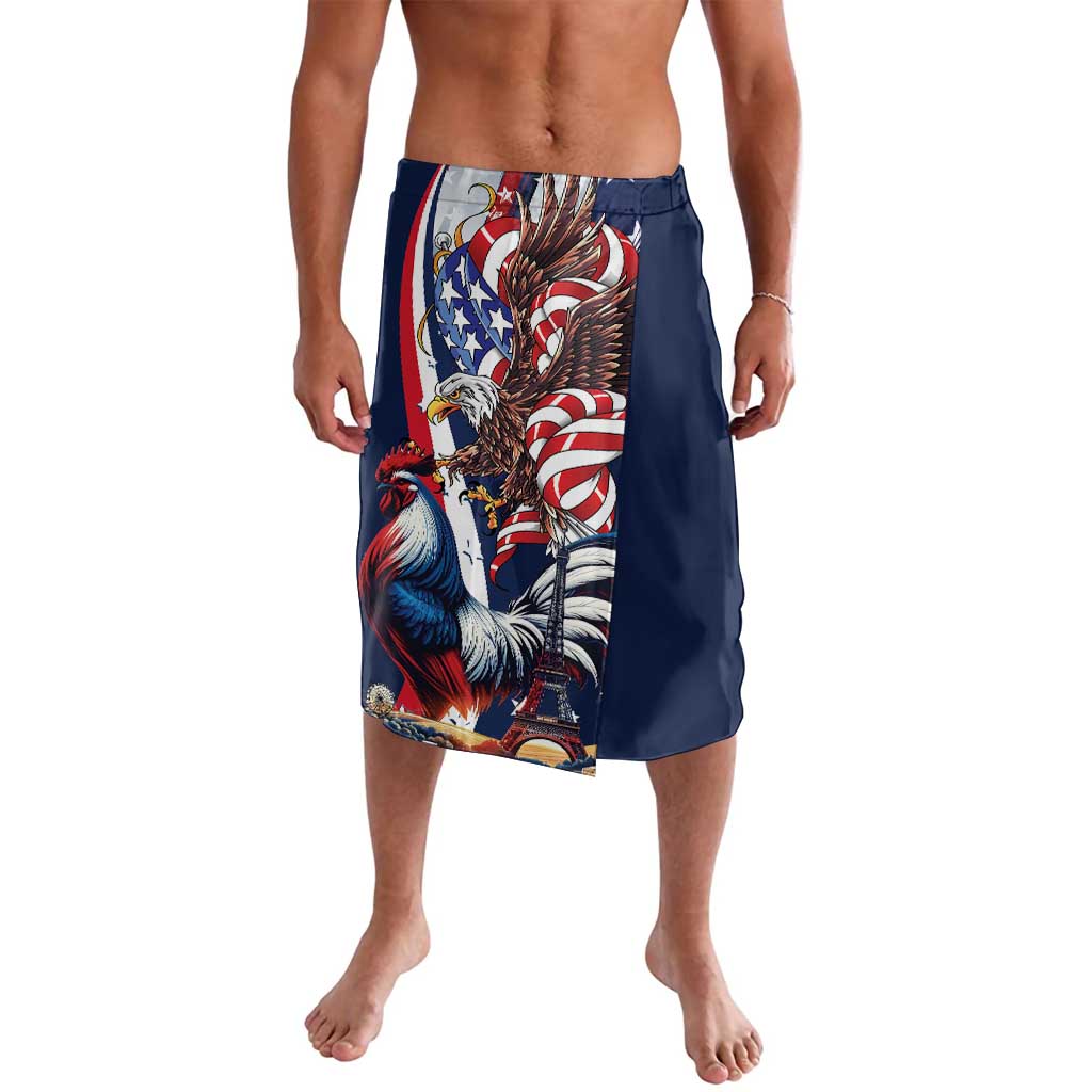 French American Heritage Month Lavalava Gallic Rooster And Bald Eagle