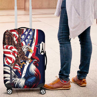 French American Heritage Month Luggage Cover Gallic Rooster And Bald Eagle