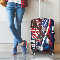 French American Heritage Month Luggage Cover Gallic Rooster And Bald Eagle