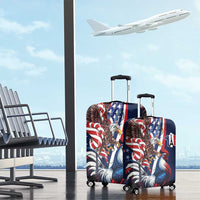 French American Heritage Month Luggage Cover Gallic Rooster And Bald Eagle