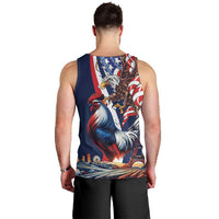 French American Heritage Month Men Tank Top Gallic Rooster And Bald Eagle