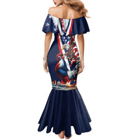 French American Heritage Month Mermaid Dress Gallic Rooster And Bald Eagle