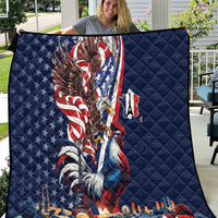 French American Heritage Month Quilt Gallic Rooster And Bald Eagle