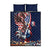 French American Heritage Month Quilt Bed Set Gallic Rooster And Bald Eagle