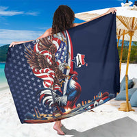 French American Heritage Month Sarong Gallic Rooster And Bald Eagle