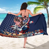 French American Heritage Month Sarong Gallic Rooster And Bald Eagle