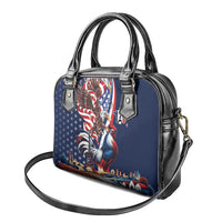 French American Heritage Month Shoulder Handbag Gallic Rooster And Bald Eagle