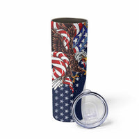 French American Heritage Month Skinny Tumbler Gallic Rooster And Bald Eagle