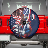 French American Heritage Month Spare Tire Cover Gallic Rooster And Bald Eagle