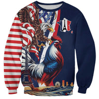 French American Heritage Month Sweatshirt Gallic Rooster And Bald Eagle