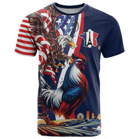 French American Heritage Month T Shirt Gallic Rooster And Bald Eagle