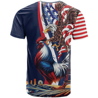 French American Heritage Month T Shirt Gallic Rooster And Bald Eagle