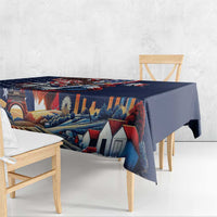 French American Heritage Month Tablecloth Gallic Rooster And Bald Eagle