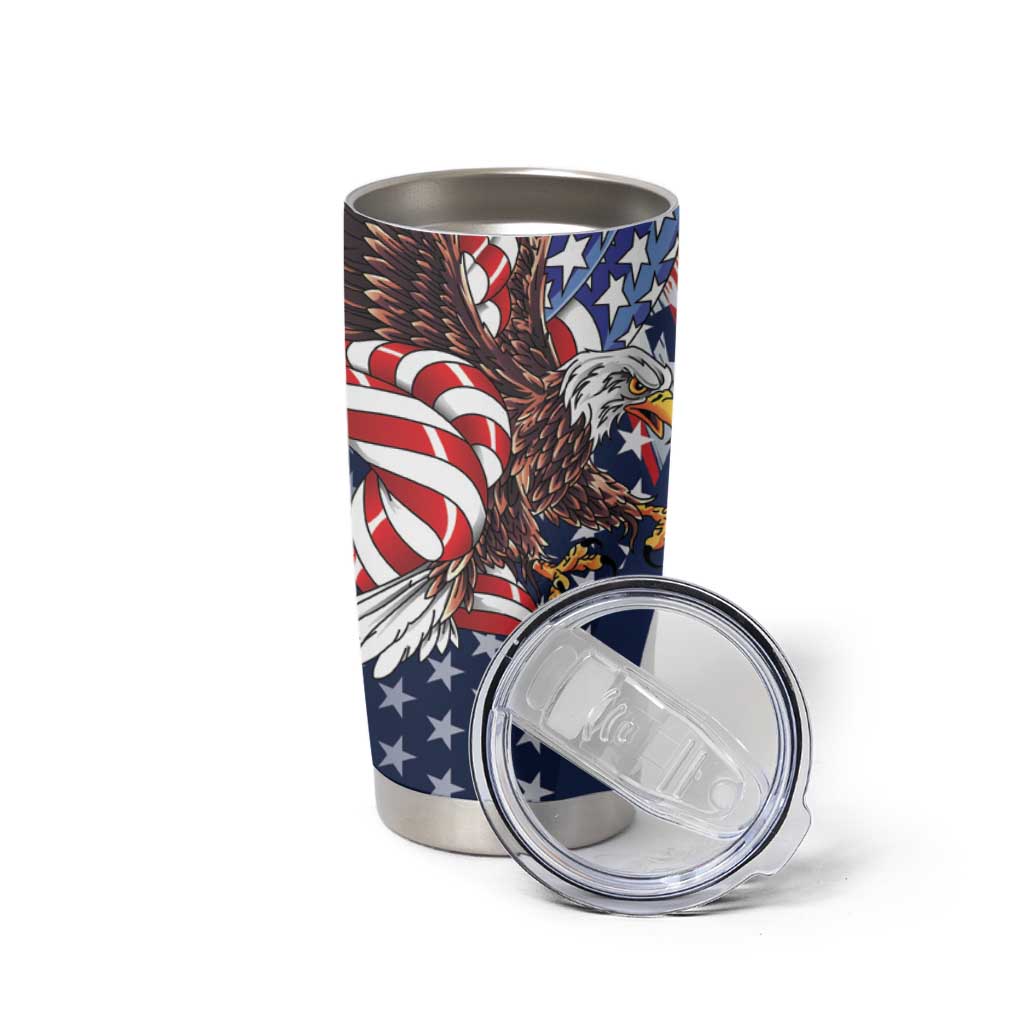 French American Heritage Month Tumbler Cup Gallic Rooster And Bald Eagle