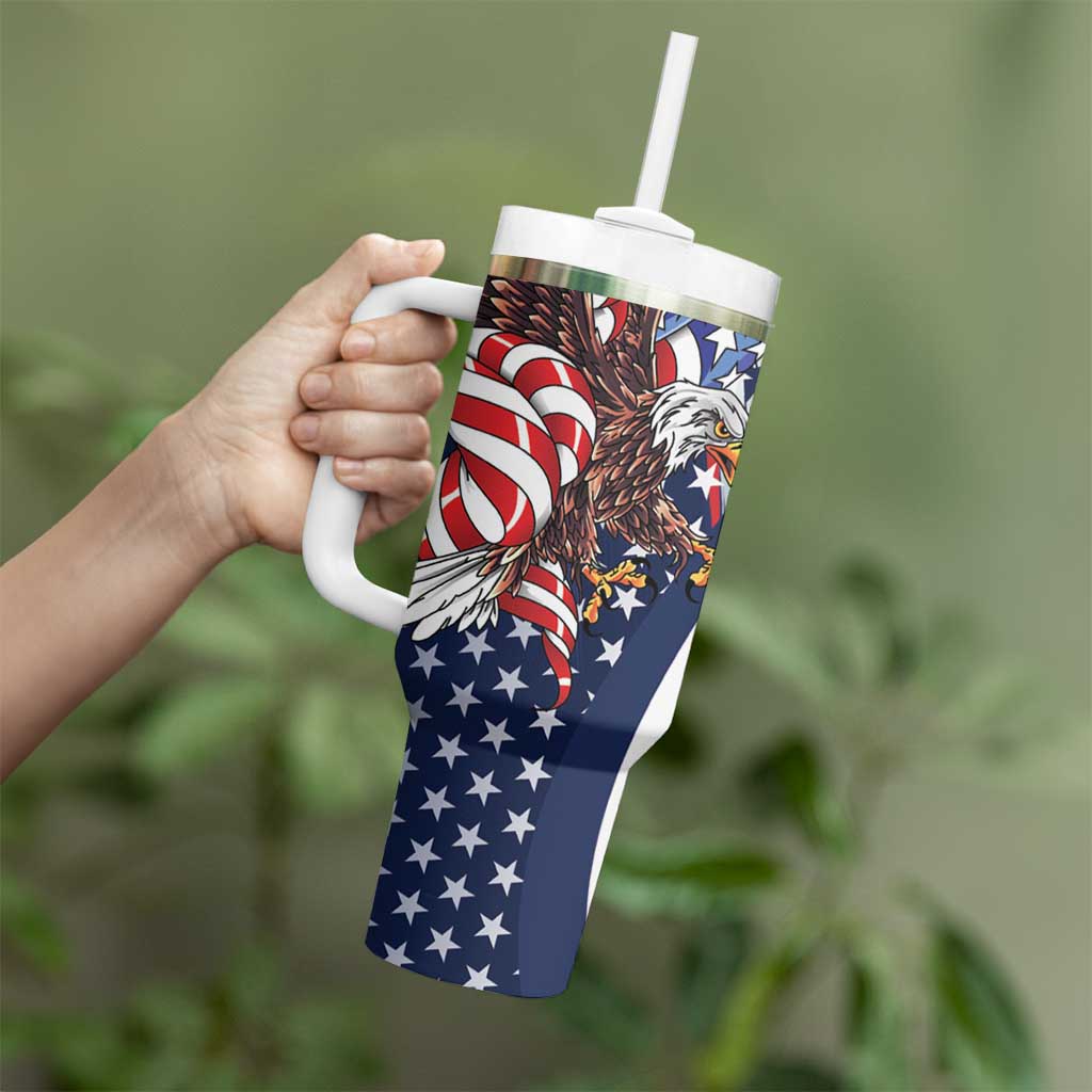 French American Heritage Month Tumbler With Handle Gallic Rooster And Bald Eagle