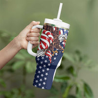 French American Heritage Month Tumbler With Handle Gallic Rooster And Bald Eagle