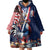 French American Heritage Month Wearable Blanket Hoodie Gallic Rooster And Bald Eagle