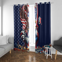 French American Heritage Month Window Curtain Gallic Rooster And Bald Eagle