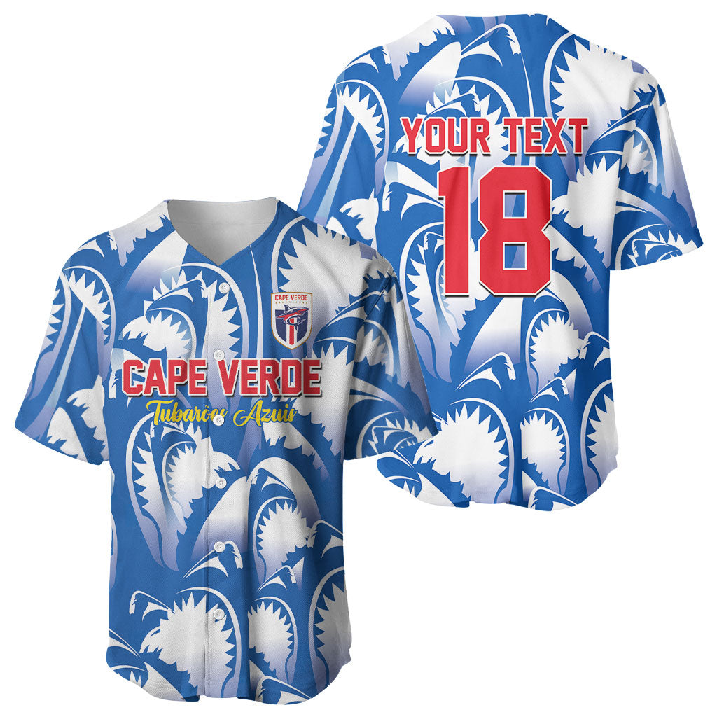 Custom Football Cape Verde Blue Sharks Baseball Jersey Rise Again Island