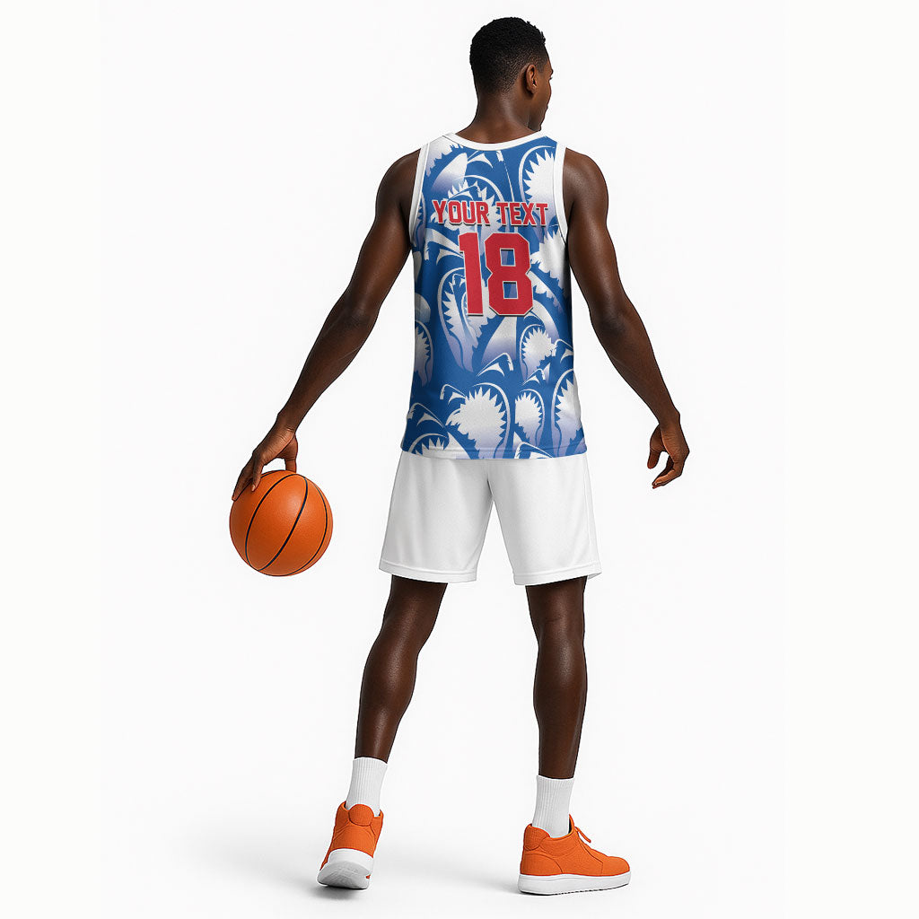 Custom Football Cape Verde Blue Sharks Basketball Jersey Rise Again Island