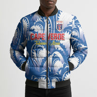 Custom Football Cape Verde Blue Sharks Bomber Puffer Jacket Rise Again Island