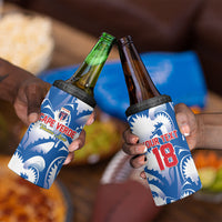 Custom Football Cape Verde Blue Sharks 4 in 1 Can Cooler Tumbler Rise Again Island
