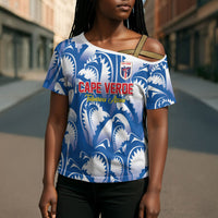 Custom Football Cape Verde Blue Sharks Cross Shoulder Shirt Rise Again Island