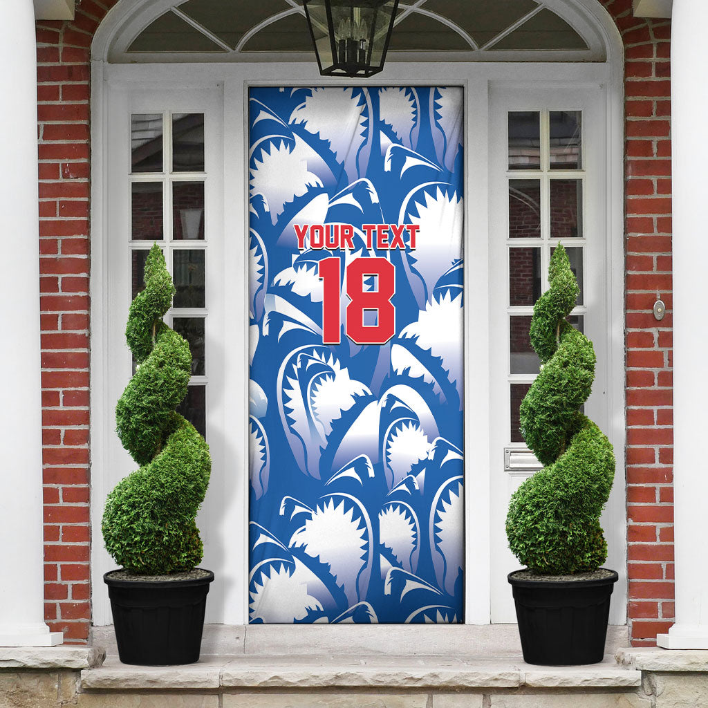 Custom Football Cape Verde Blue Sharks Door Cover Rise Again Island