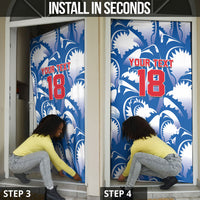 Custom Football Cape Verde Blue Sharks Door Cover Rise Again Island