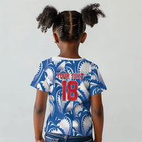 Custom Football Cape Verde Blue Sharks Kid T shirt Rise Again Island