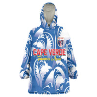 Custom Football Cape Verde Blue Sharks Kid Wearable Blanket Hoodie Rise Again Island