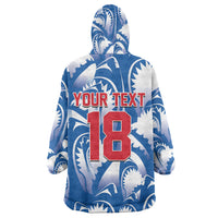 Custom Football Cape Verde Blue Sharks Kid Wearable Blanket Hoodie Rise Again Island