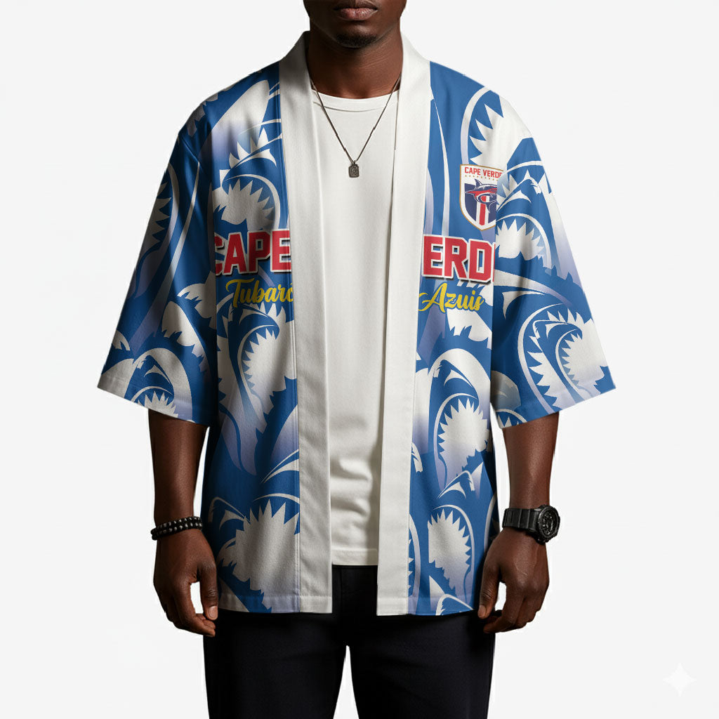 Custom Football Cape Verde Blue Sharks Kimono Rise Again Island