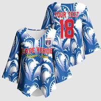 Custom Football Cape Verde Blue Sharks Kimono Sleeve Blouse Rise Again Island