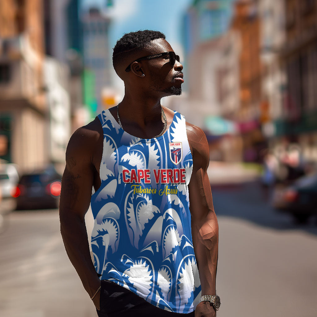 Custom Football Cape Verde Blue Sharks Men Tank Top Rise Again Island