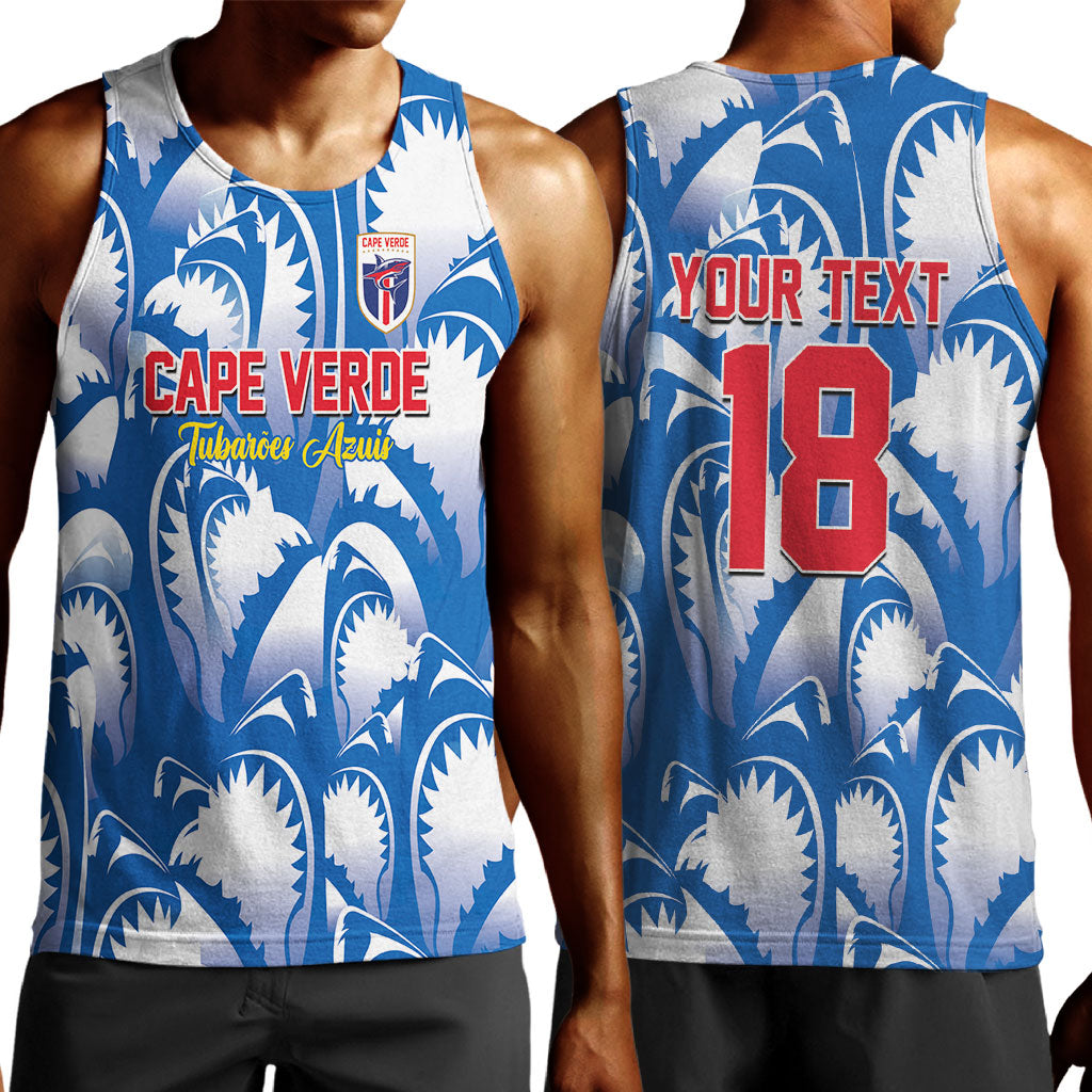 Custom Football Cape Verde Blue Sharks Men Tank Top Rise Again Island