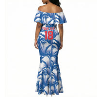 Custom Football Cape Verde Blue Sharks Mermaid Dress Rise Again Island