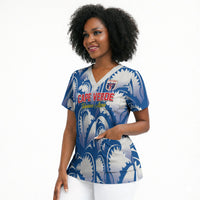 Custom Football Cape Verde Blue Sharks Scrub Top Rise Again Island