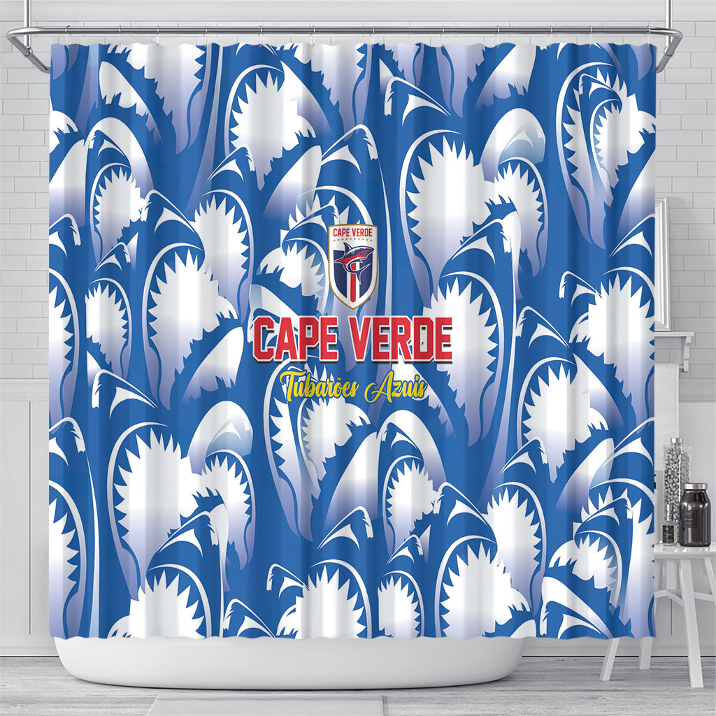 Football Cape Verde Blue Sharks Shower Curtain Rise Again Island