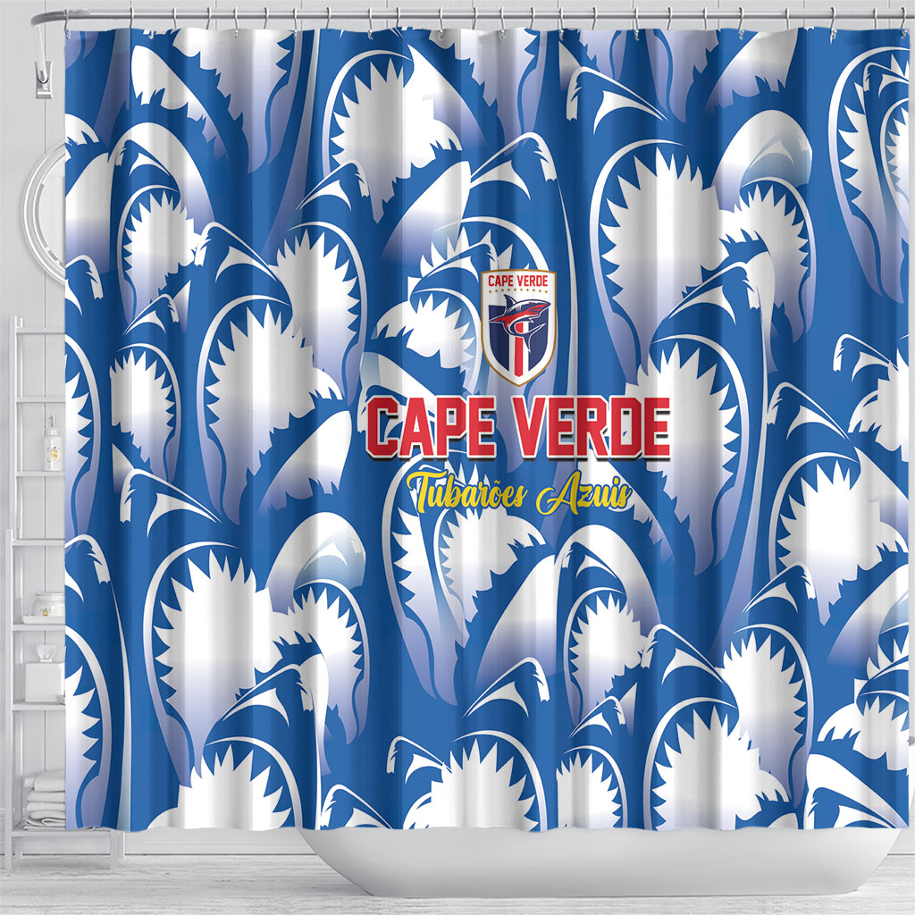 Football Cape Verde Blue Sharks Shower Curtain Rise Again Island