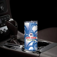 Custom Football Cape Verde Blue Sharks Skinny Tumbler Rise Again Island