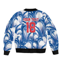 Custom Football Cape Verde Blue Sharks Sleeve Zip Bomber Jacket Rise Again Island